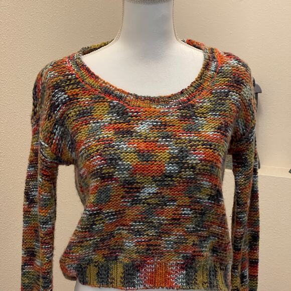 Roxy Knit Sweater Swoop Back Fall Colors Size XS RN 114199 - Picture 2 of 6